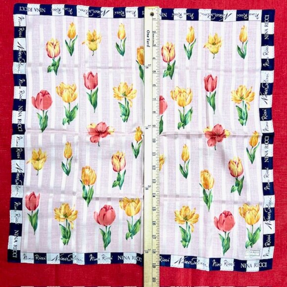 BUNDLE 4:  YSL--NINA RICCI-JP  -A.O. AtsukiScarf/Handker Cotton/Silk 25" 19"(88 - Picture 14 of 16